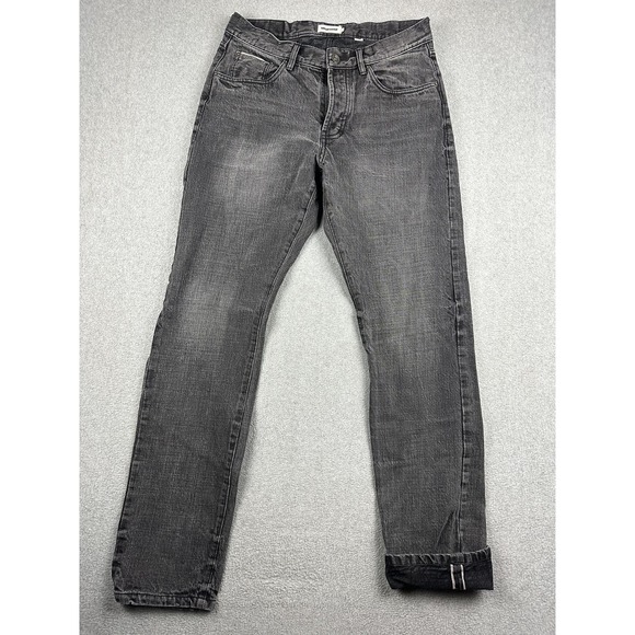Taylor Stitch Democratic Jeans Mens 31x32 Charcoal Slim Straight Selvedge Denim